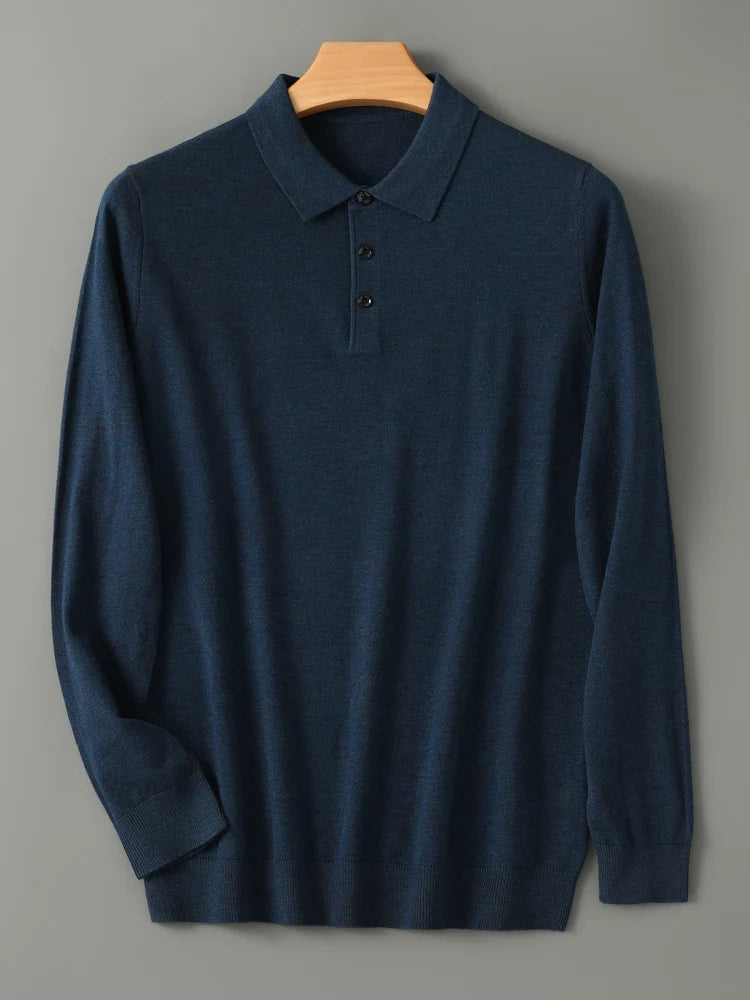 Merino Wool Polo Sweatshirt