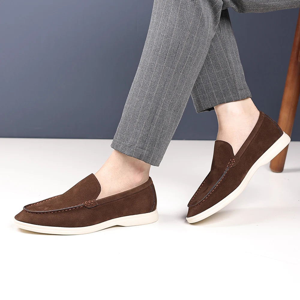 Cowhide Suede Leather Loafers