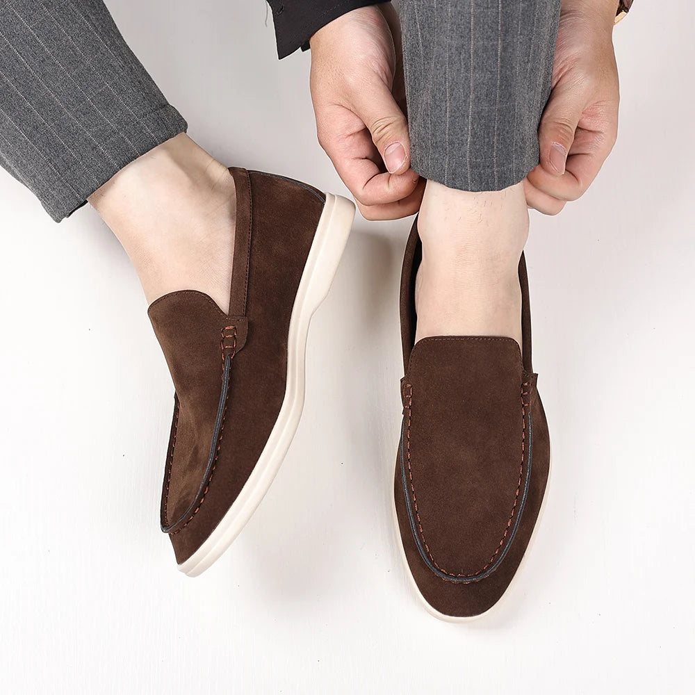 Cowhide Suede Leather Loafers