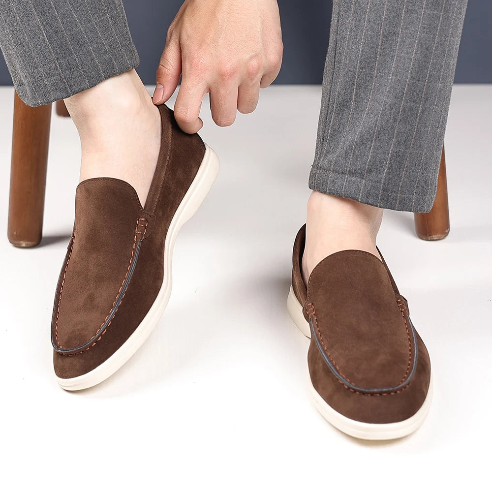 Cowhide Suede Leather Loafers