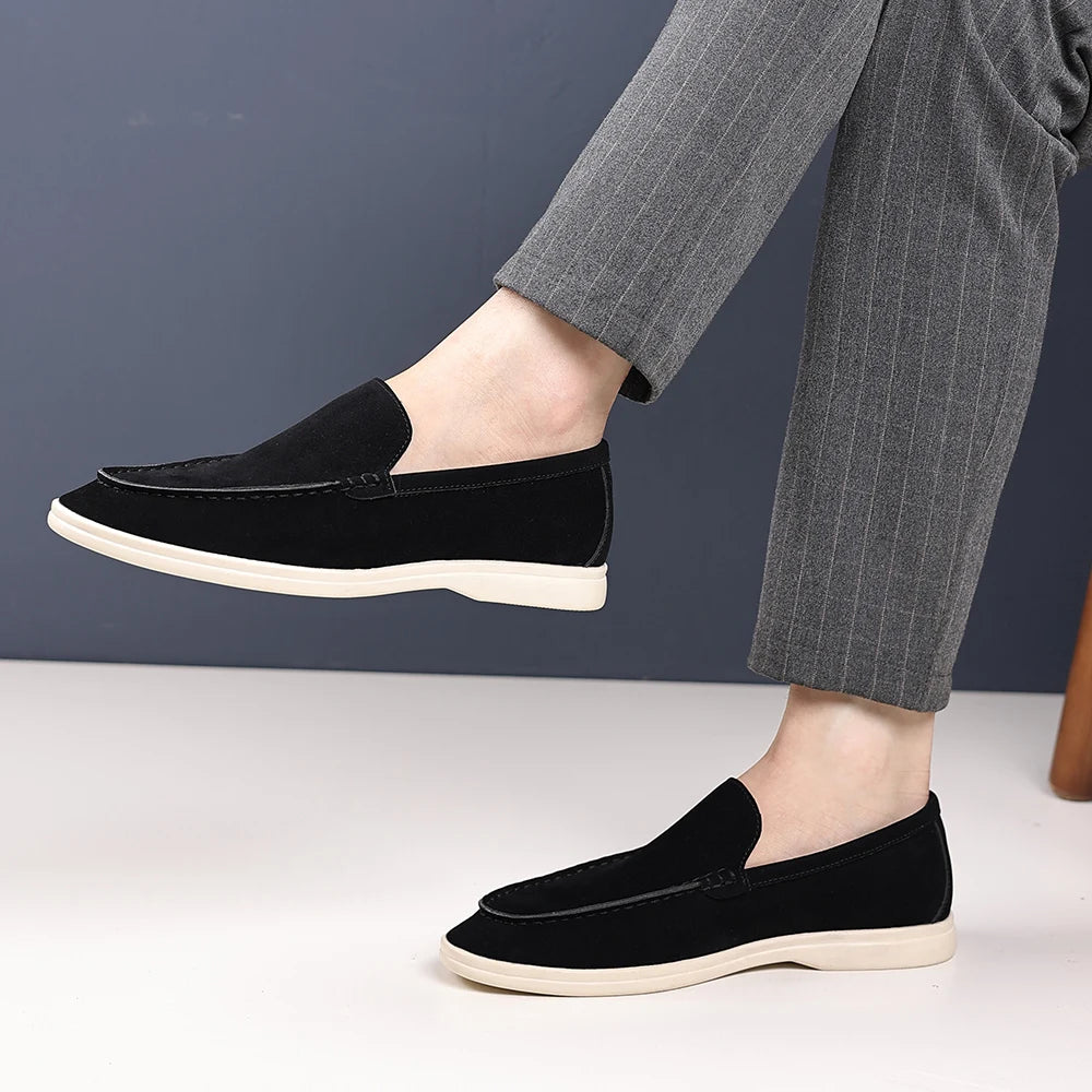 Cowhide Suede Leather Loafers