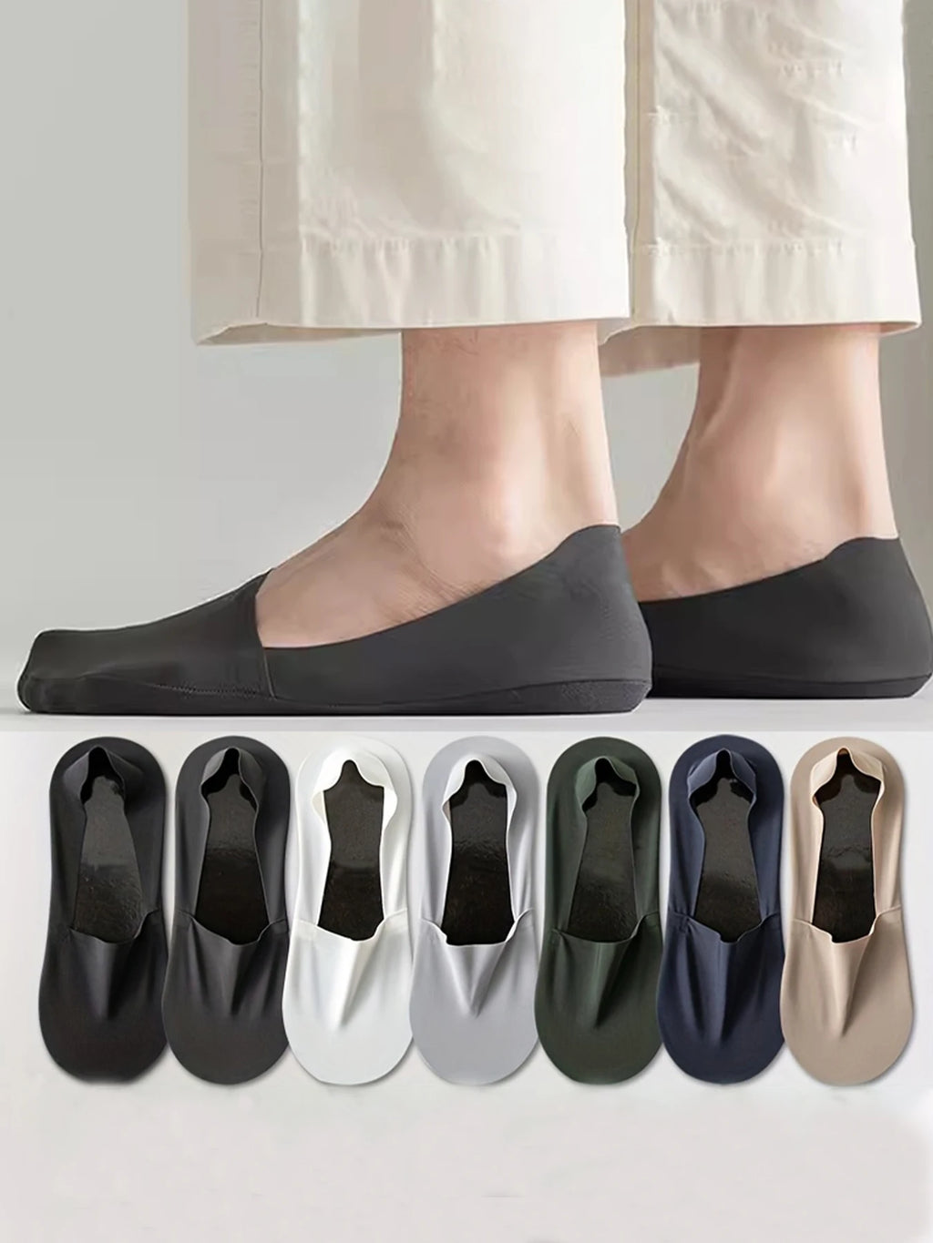 Nylon Spandex Loafer Socks 7 Pairs