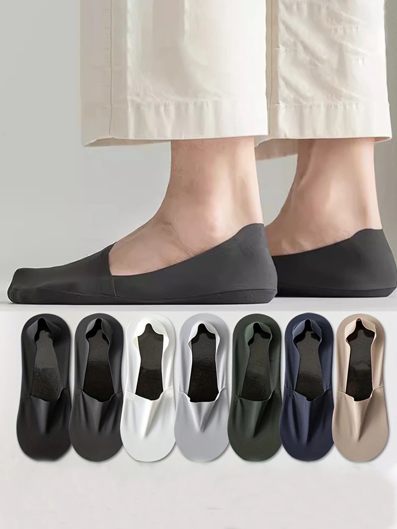 Nylon Spandex Loafer Socks 7 Pairs