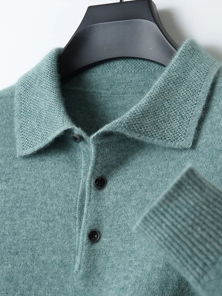 Merino Wool Polo Sweatshirt
