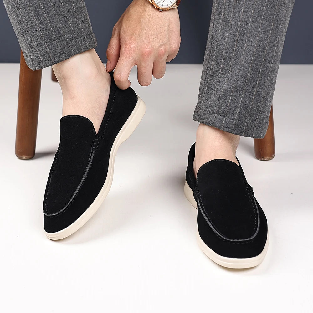 Cowhide Suede Leather Loafers