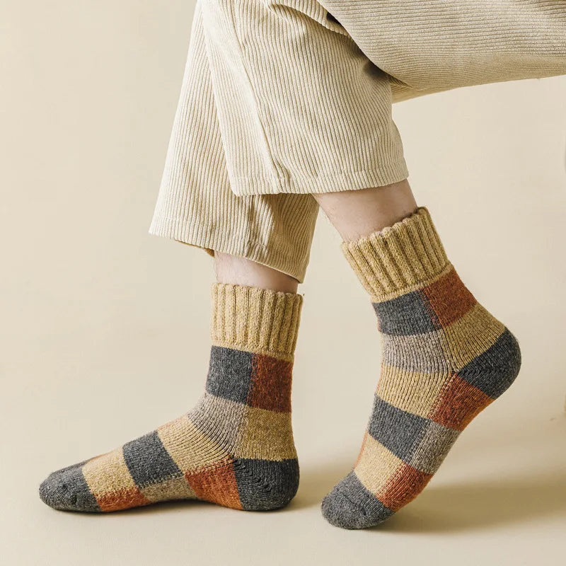 Merino Wool Colorblock Socks 5 pairs