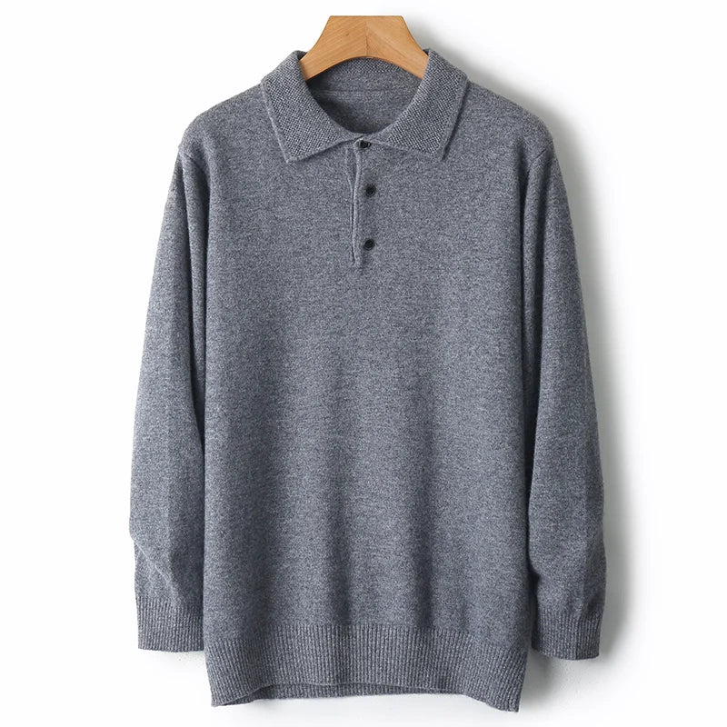 Merino Wool Polo Sweatshirt