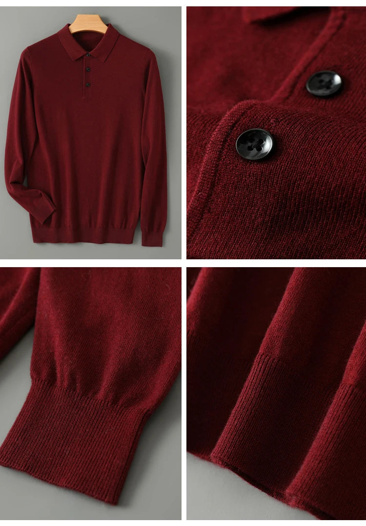 Merino Wool Polo Sweatshirt