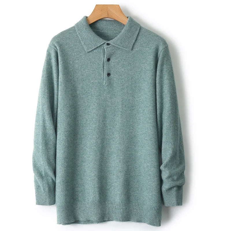 Merino Wool Polo Sweatshirt