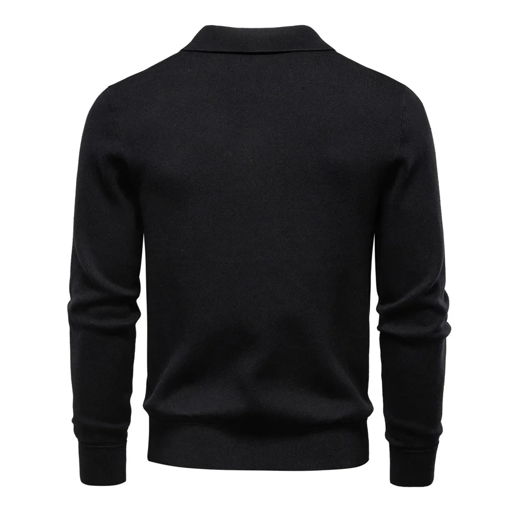 Cotton Knit Zippered Sweater