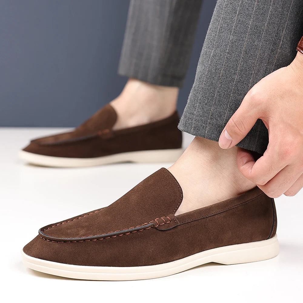Cowhide Suede Leather Loafers