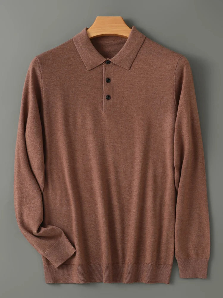 Merino Wool Polo Sweatshirt