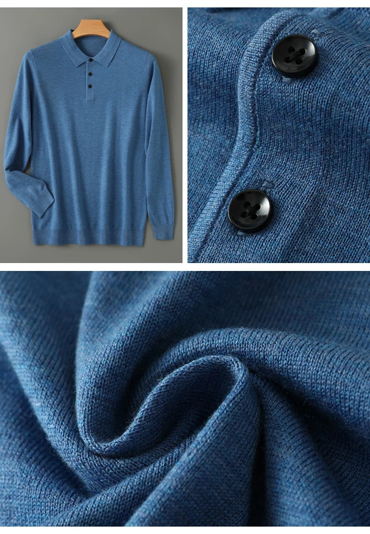 Merino Wool Polo Sweatshirt