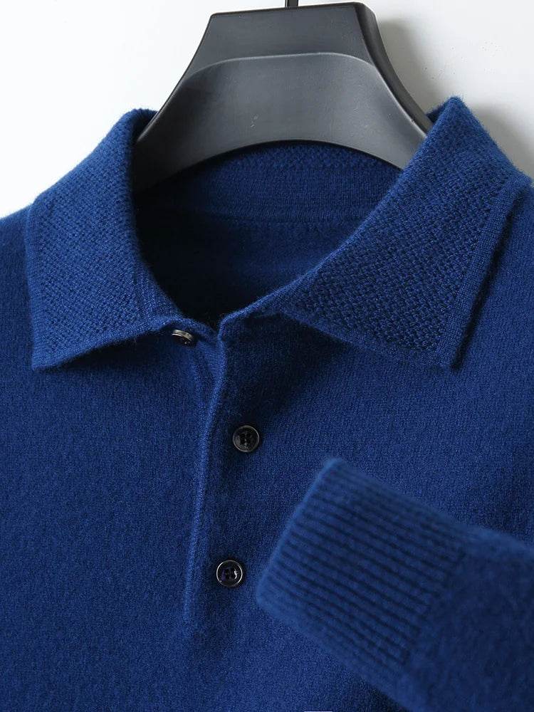 Merino Wool Polo Sweatshirt