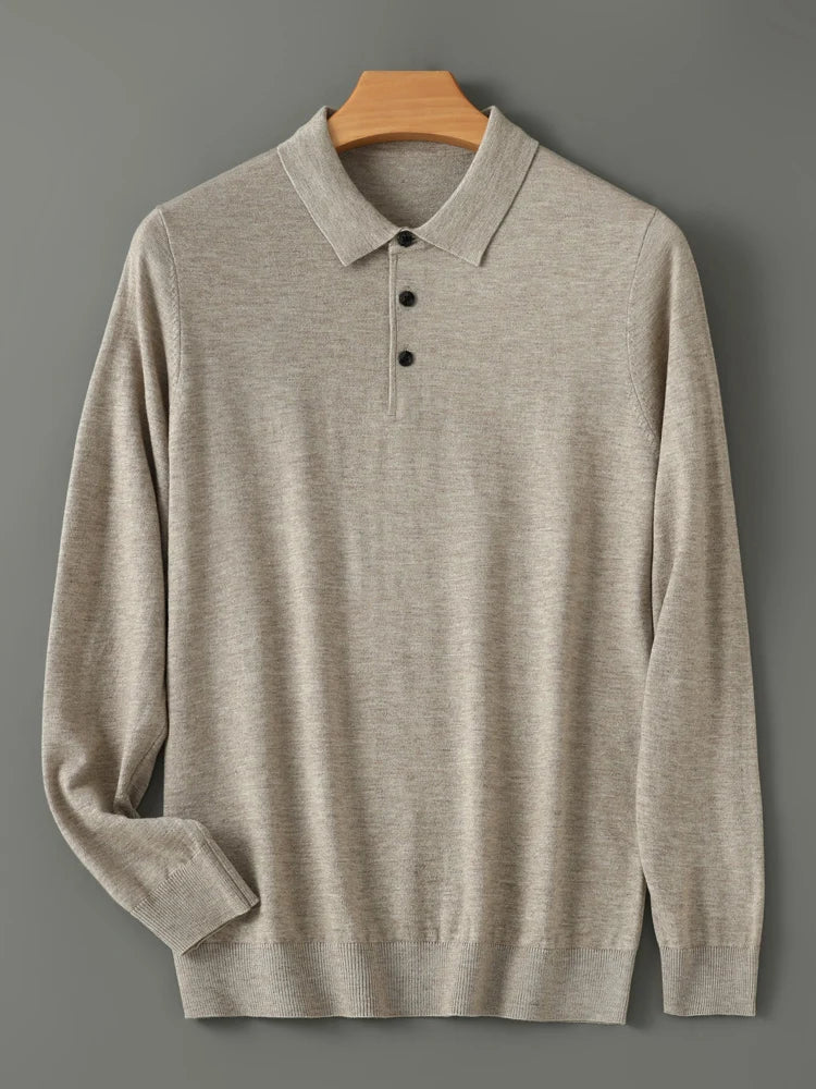 Merino Wool Polo Sweatshirt