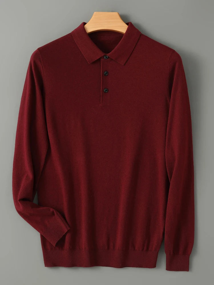 Merino Wool Polo Sweatshirt