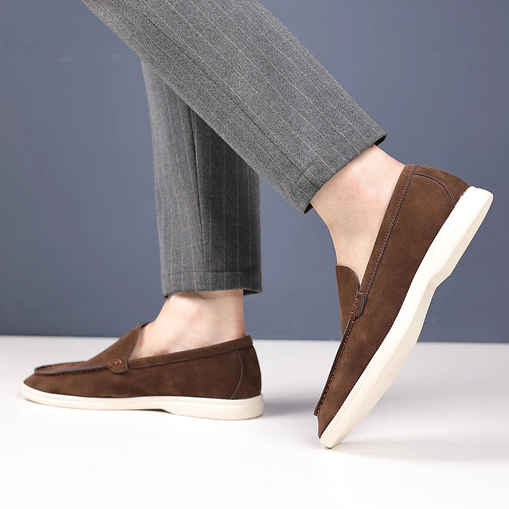 Cowhide Suede Leather Loafers