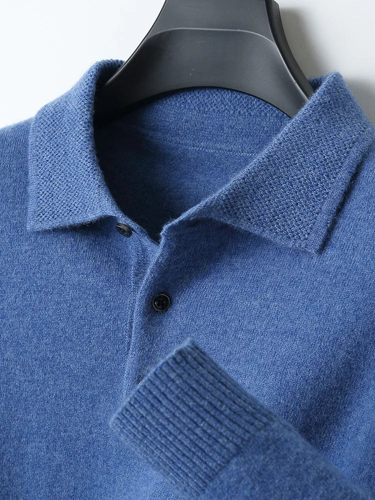 Merino Wool Polo Sweatshirt