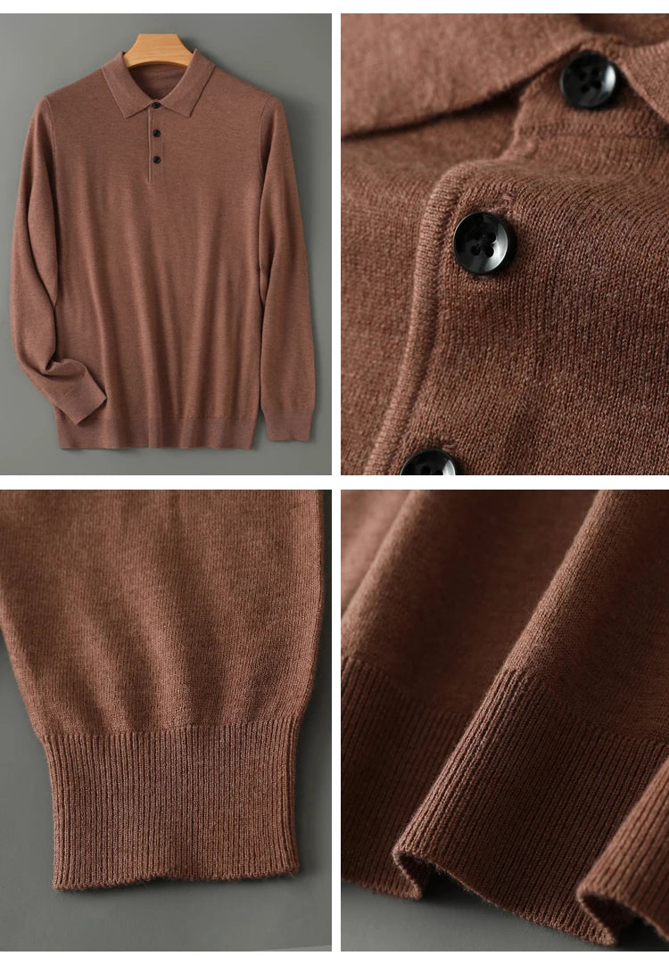Merino Wool Polo Sweatshirt