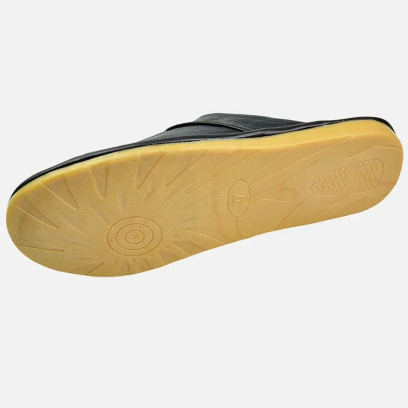 Cowhide Leather Slippers