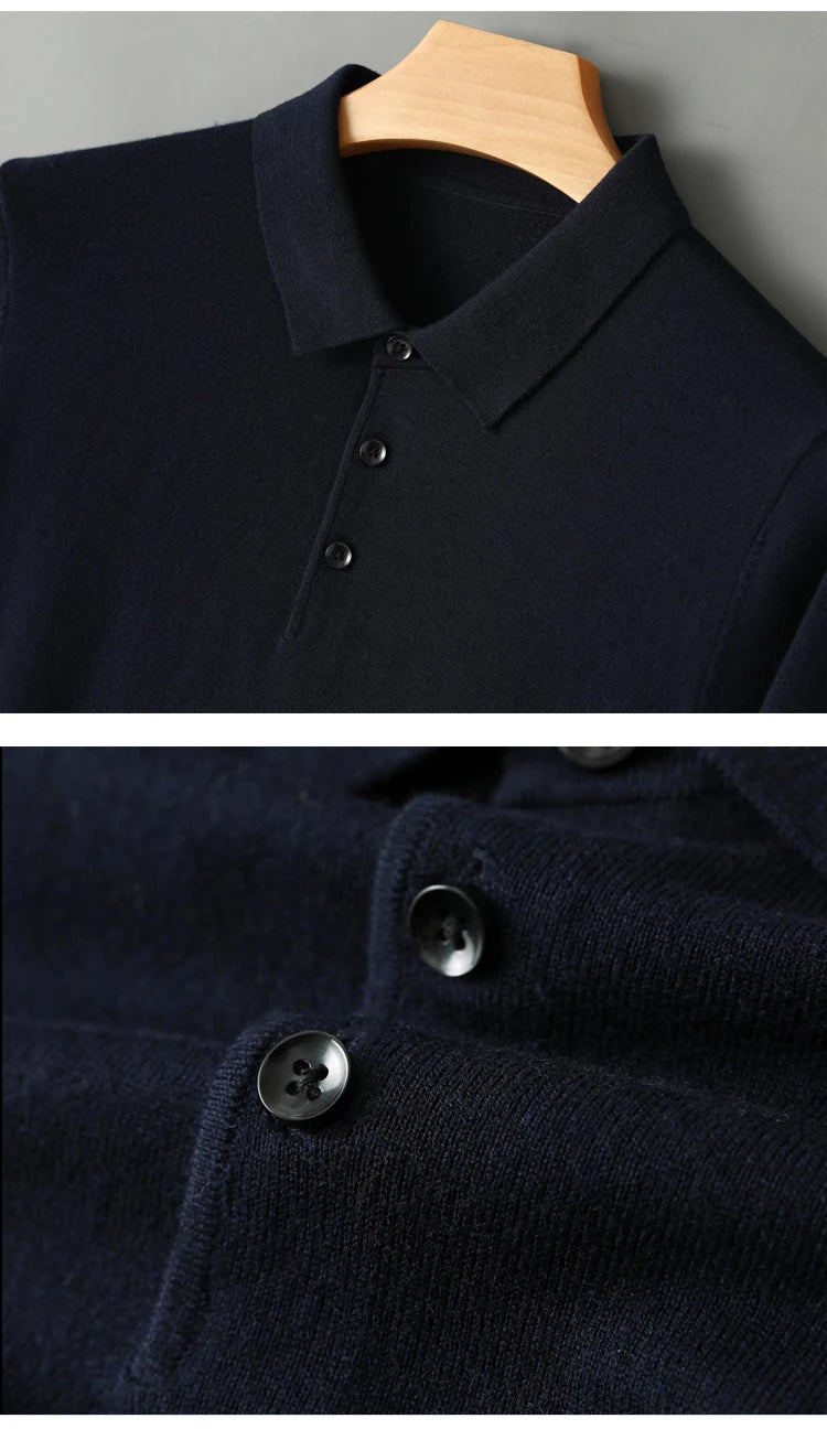 Merino Wool Polo Sweatshirt