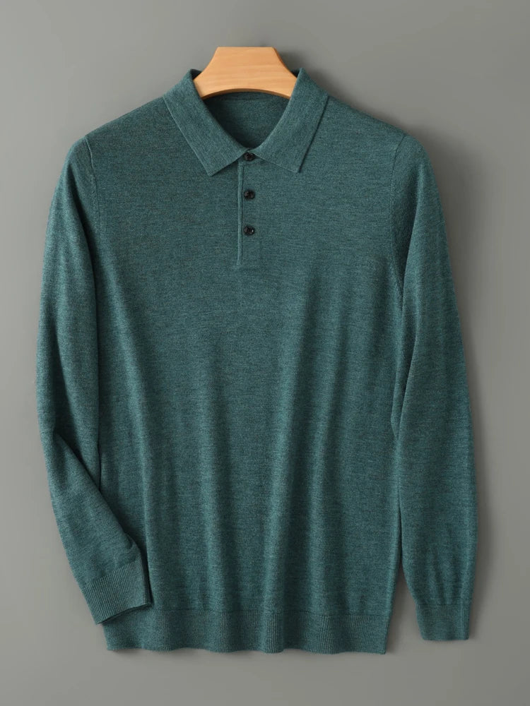 Merino Wool Polo Sweatshirt