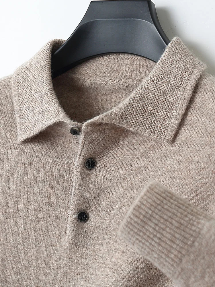 Merino Wool Polo Sweatshirt