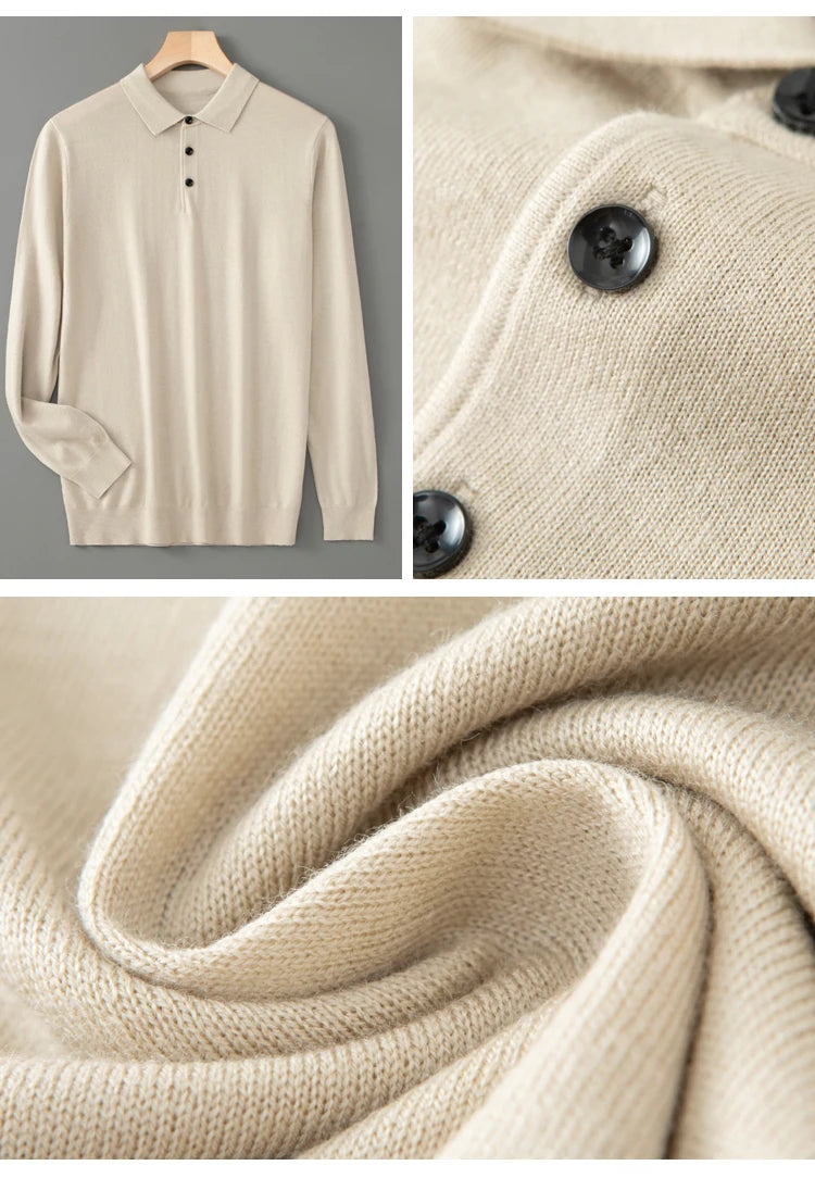 Merino Wool Polo Sweatshirt