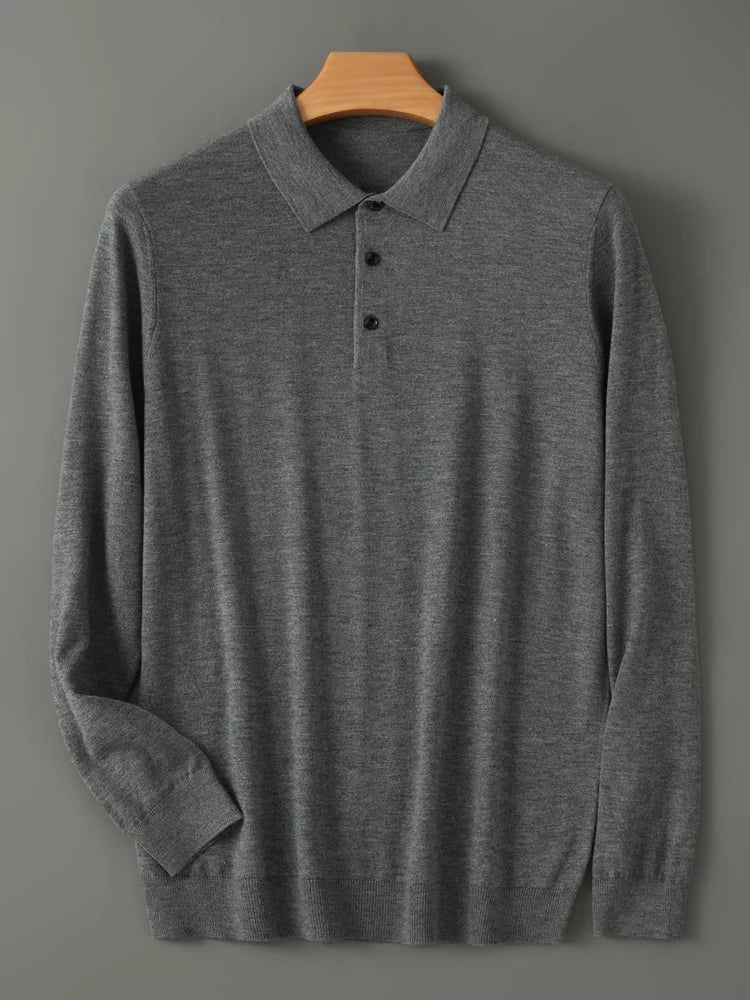 Merino Wool Polo Sweatshirt