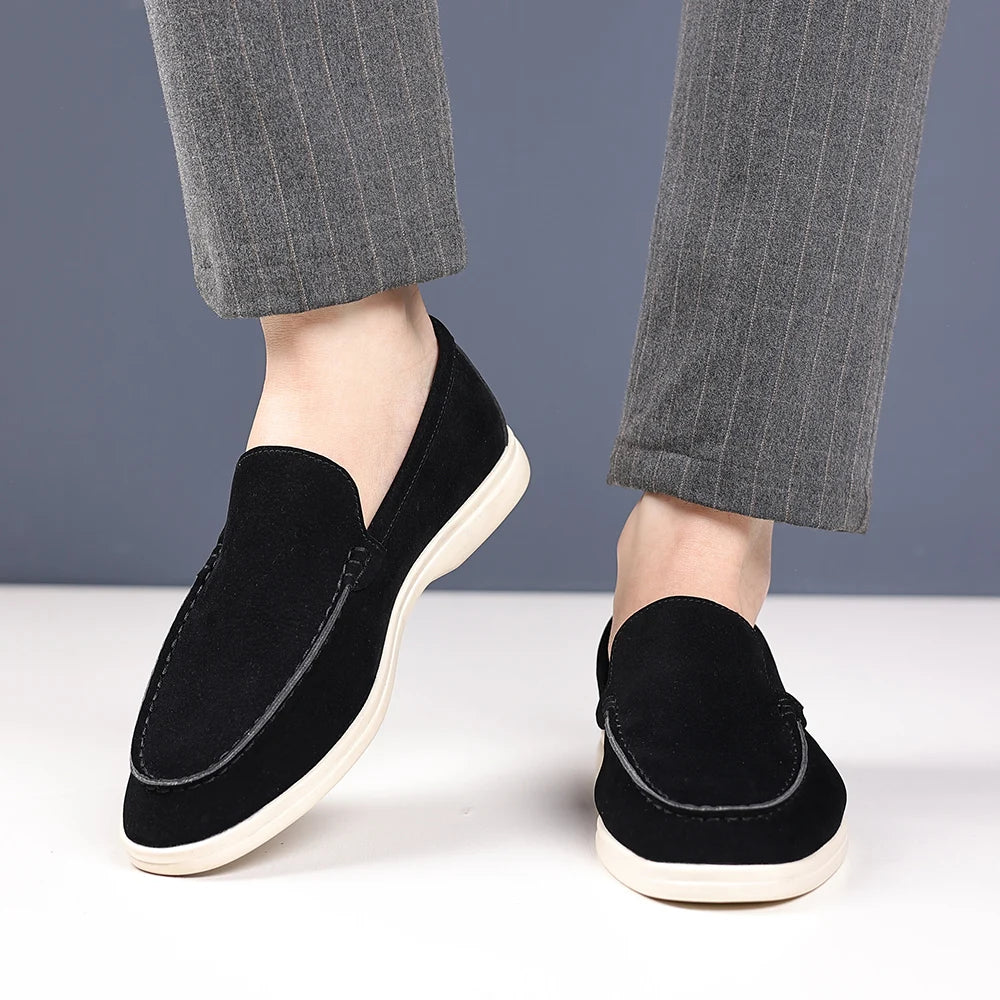 Cowhide Suede Leather Loafers