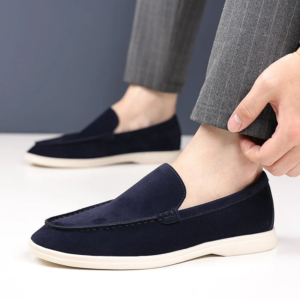 Cowhide Suede Leather Loafers