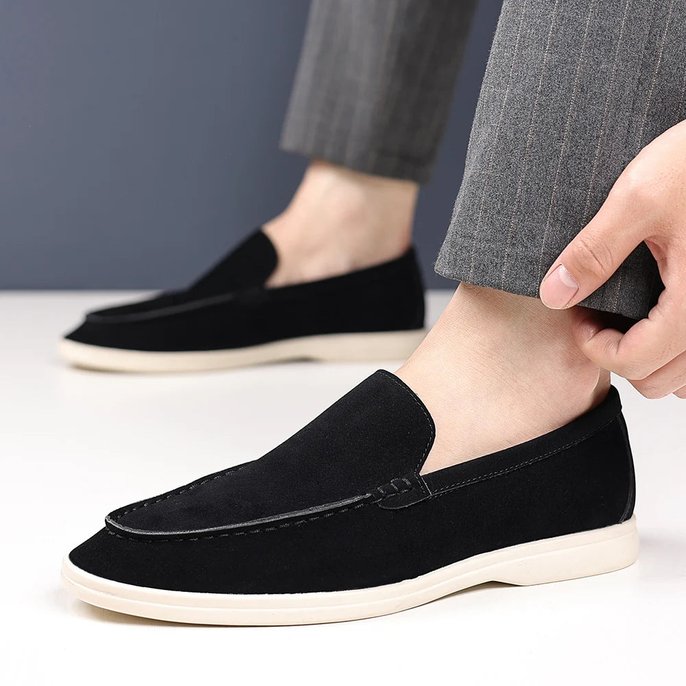 Cowhide Suede Leather Loafers