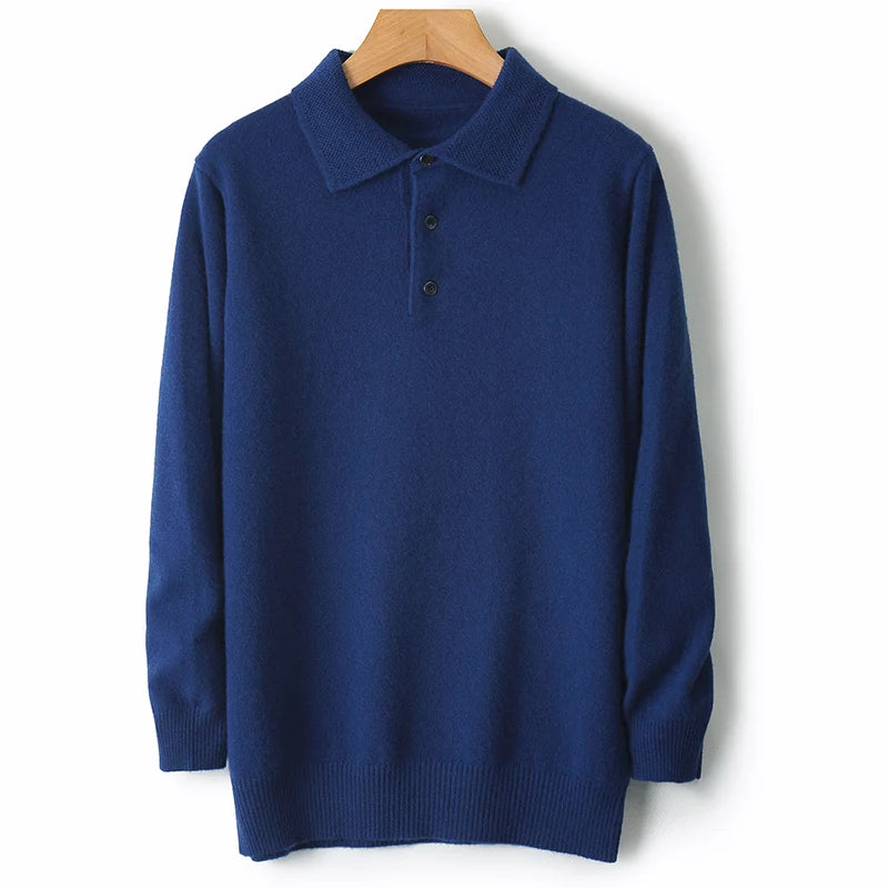 Merino Wool Polo Sweatshirt
