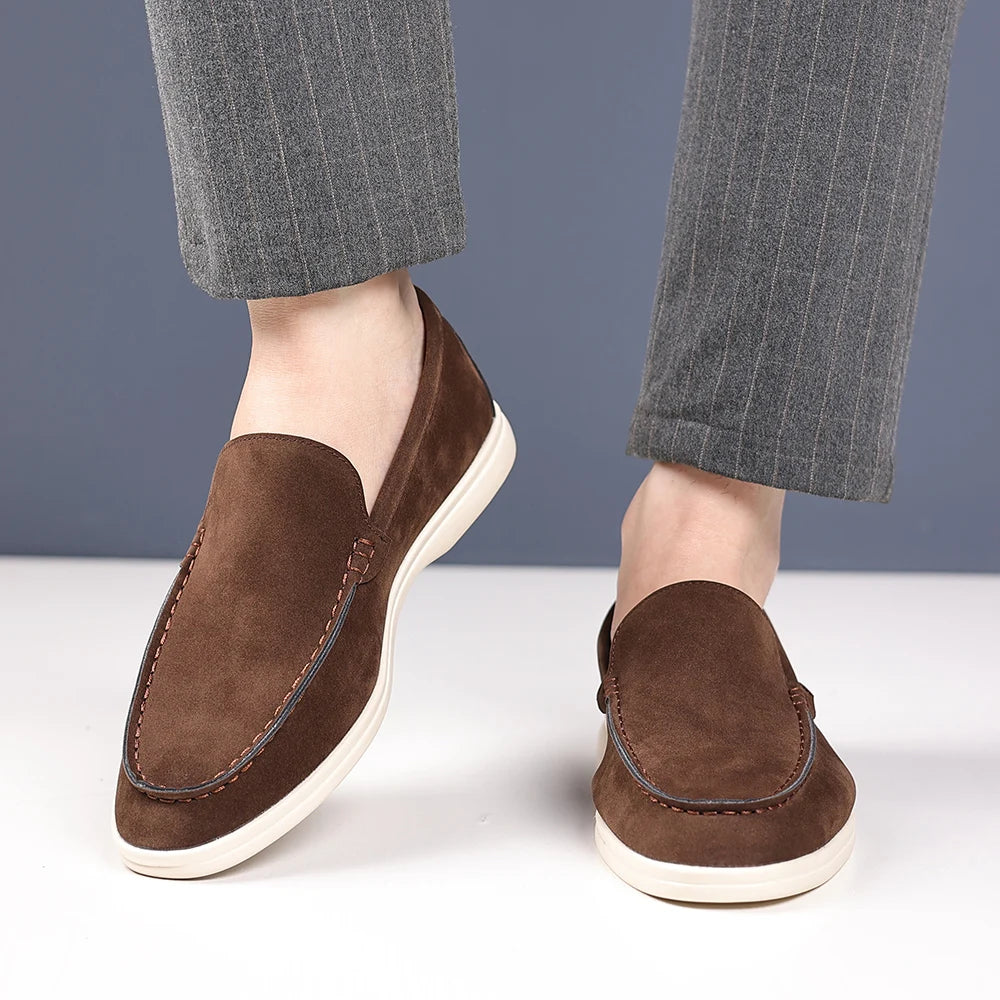 Cowhide Suede Leather Loafers