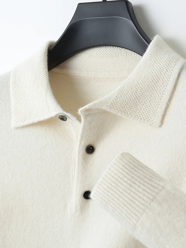 Merino Wool Polo Sweatshirt