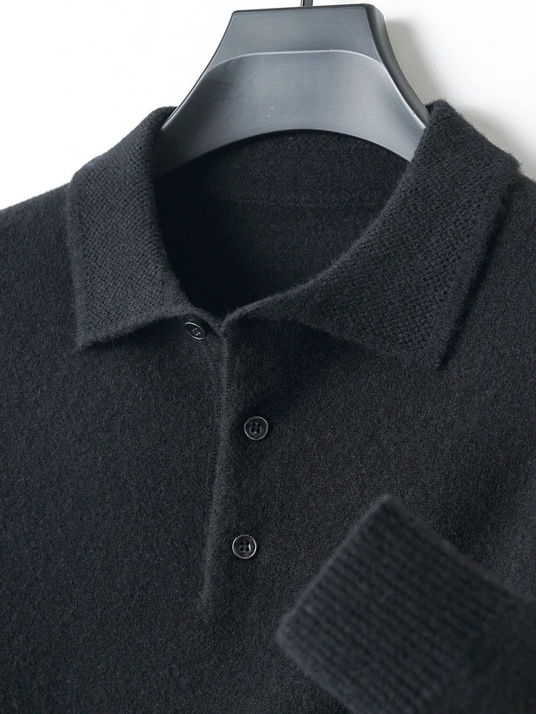 Merino Wool Polo Sweatshirt