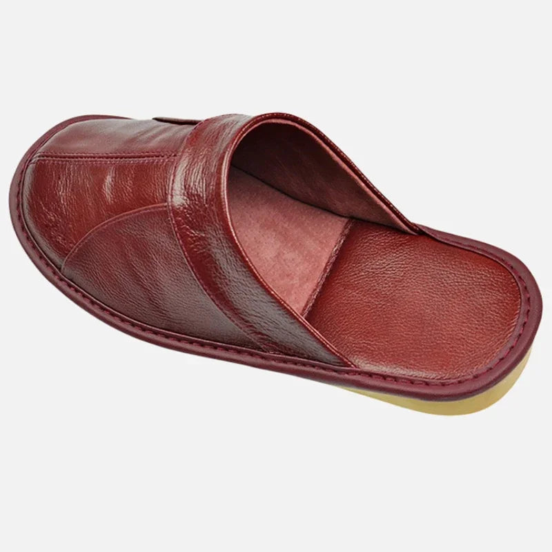 Cowhide Leather Slippers