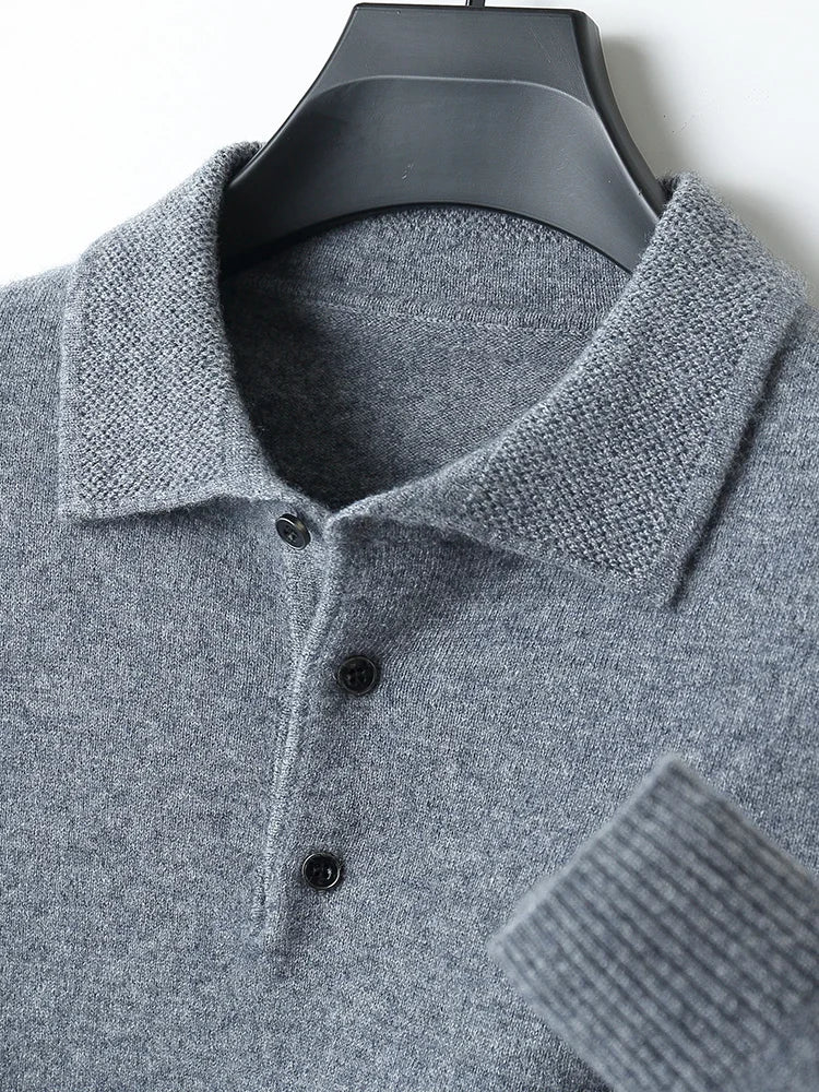 Merino Wool Polo Sweatshirt