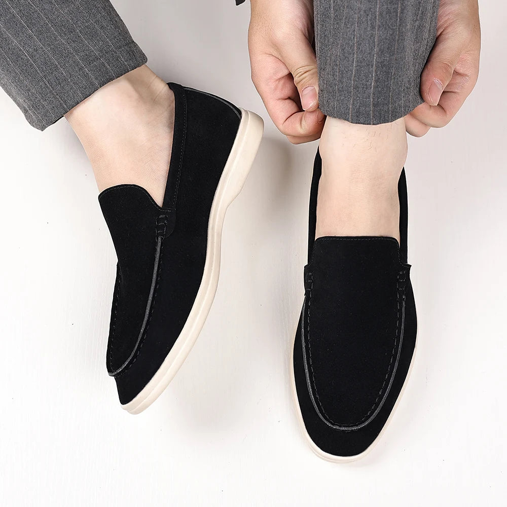 Cowhide Suede Leather Loafers