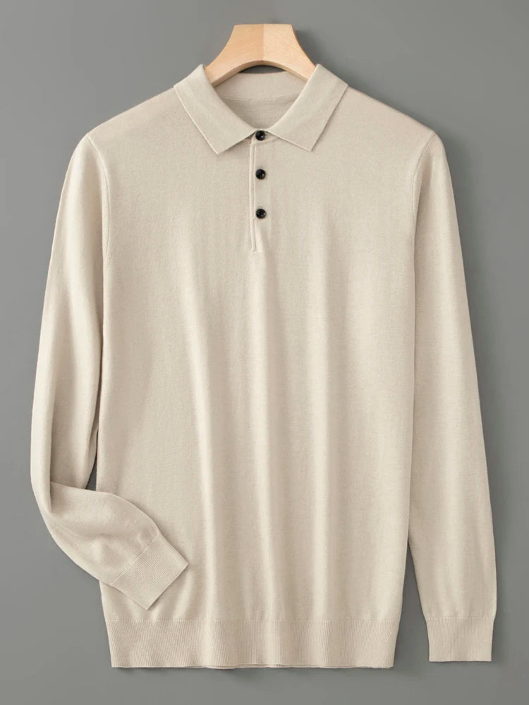 Merino Wool Polo Sweatshirt