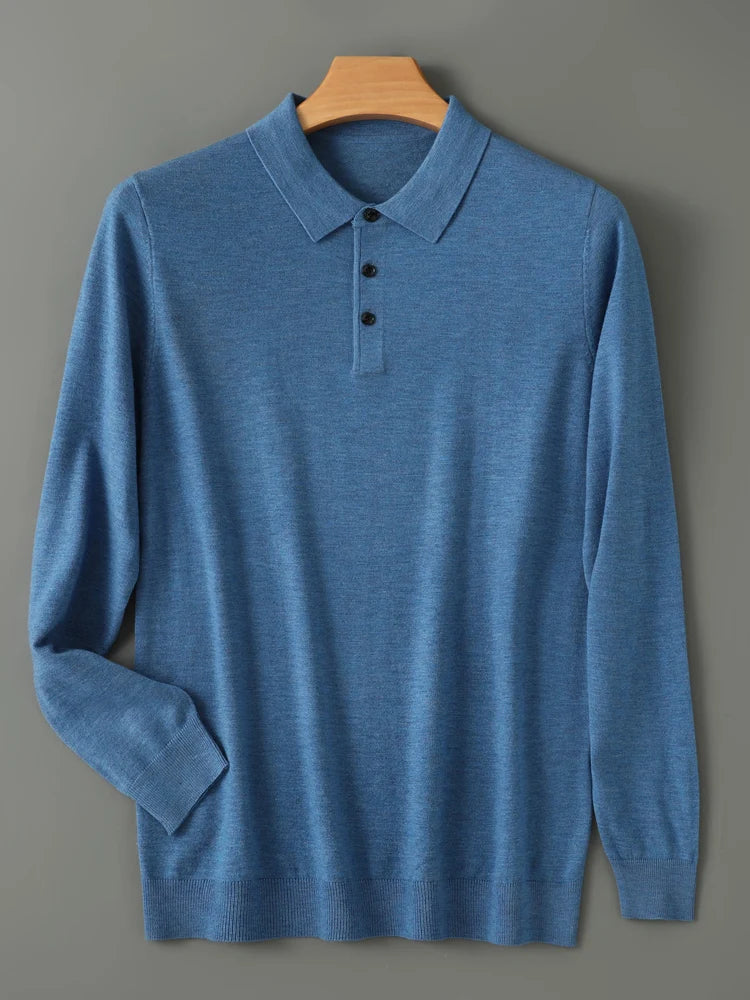 Merino Wool Polo Sweatshirt