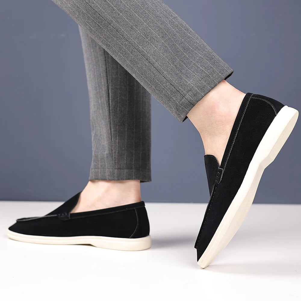 Cowhide Suede Leather Loafers