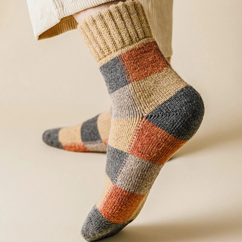 Merino Wool Colorblock Socks 5 pairs